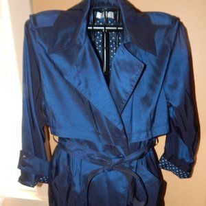 Ladies Forecaster of Boston Trench - Rain Coat - Jacket ~11/12 Petite~ Navy Blue